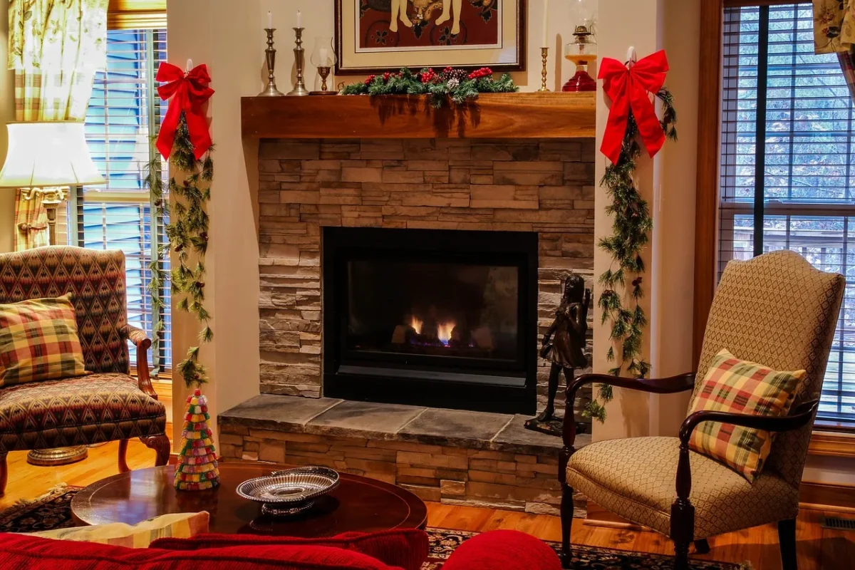 how to decorate a living room with a fireplace in the middle